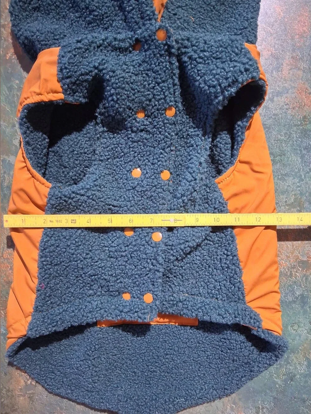 Spark Paws Reversible Sherpa Dog Coat in Green and Orange